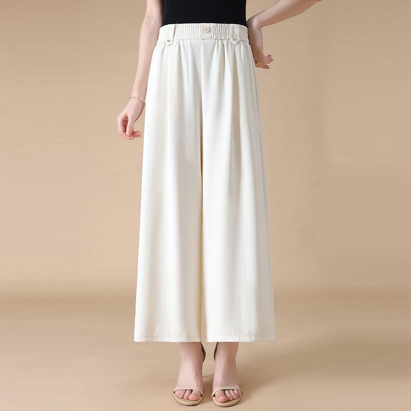 

Women s Summer Loose Fit Chinese Style Elastic Waist Nine-Point Pants 2XL (100-125 jin)