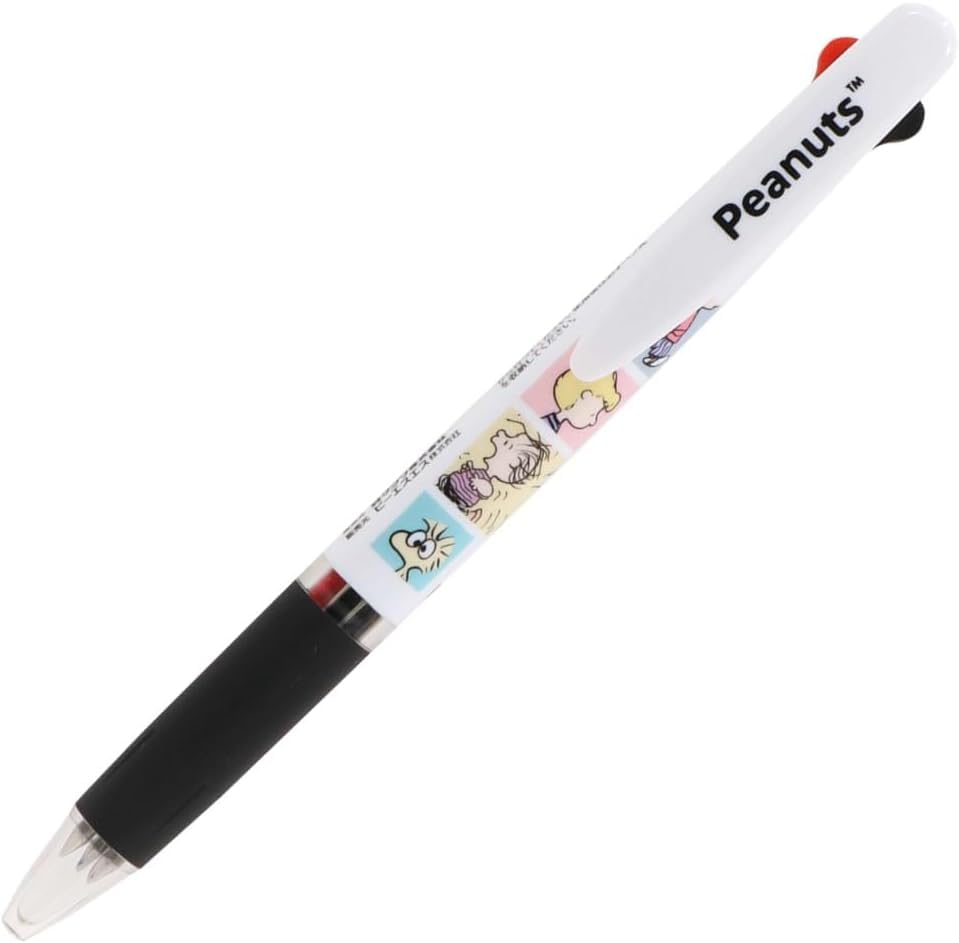 Snoopy Ballpoint 3 Jetstream Made In Set A and Name Pen, Colors, 0.5mm, Japan, (Pen Sticker)