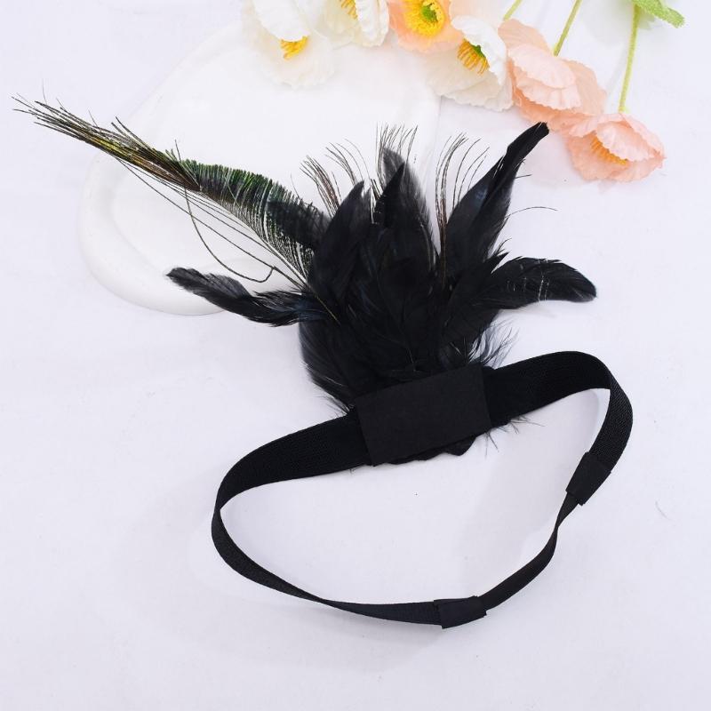 1920s Flapper Headband,Vintage Feather Crystal Headband,20s Headpiece Hair Accessories for Gatsby Prom,Wedding,Carnival