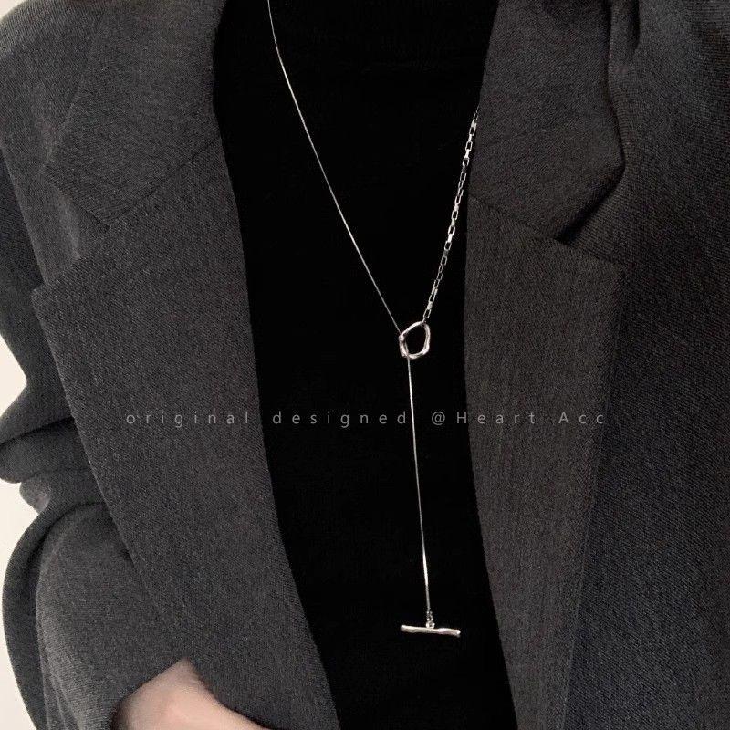 Women's Titanium Steel OT Buckle Necklace - Luxury Autumn/Winter Sweater Chain