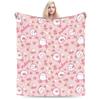 Cartoon M-Molangs and Piupiu Blanket Fleece Decoration  Portable Ultra-Soft Throw Blanket for Sofa Travel Rug Piece