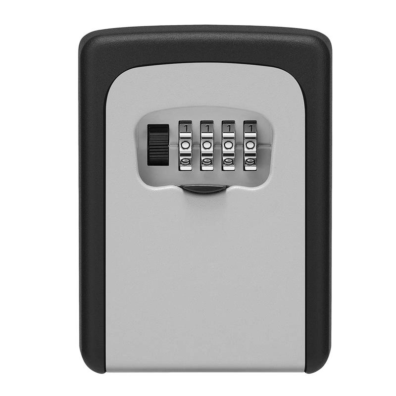Waterproof Alloy Key Lock Box Modern 4-Digit Combination Safe Box Outdoor Wall Mount House Key Organizer Container 121x90x40mm