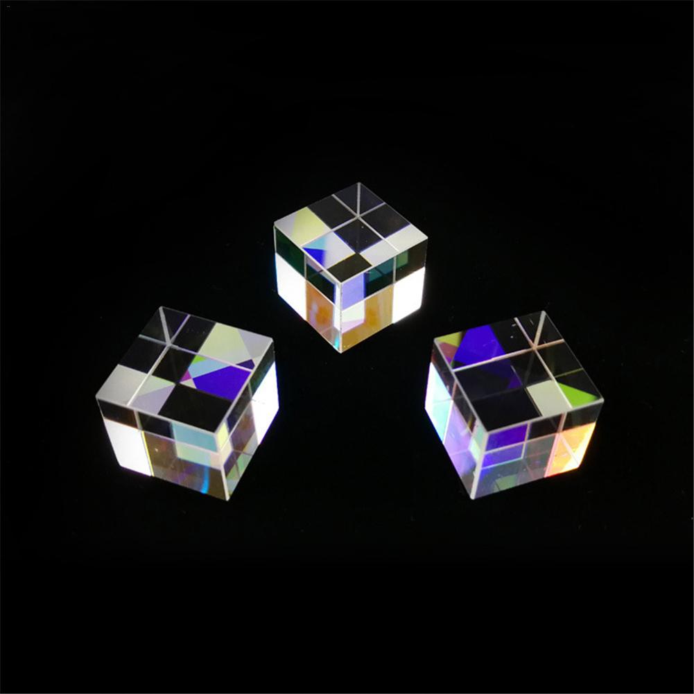 Prism Six-Sided Bright Light Combine Cube Prism Stained Glass Beam Splitting Prism Optical Experiment Instrument Bright bright