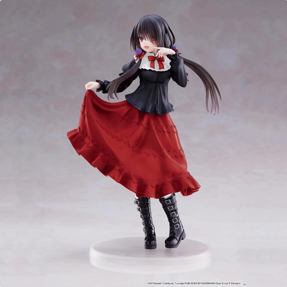 New DATE A LIVE Tokisaki Kurumi Anime Figure Cute Girl Model Toy PVC Black Dress Dress Up Standing Model Car Model Ornaments Toy