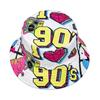 Ich liebe 90er Klassiker Wendbarer Fischerhut Sonnenschutz Panama Damen Herren Sommer Sonnenschutz Dekorieren Fischerhut Unisex Hiphop