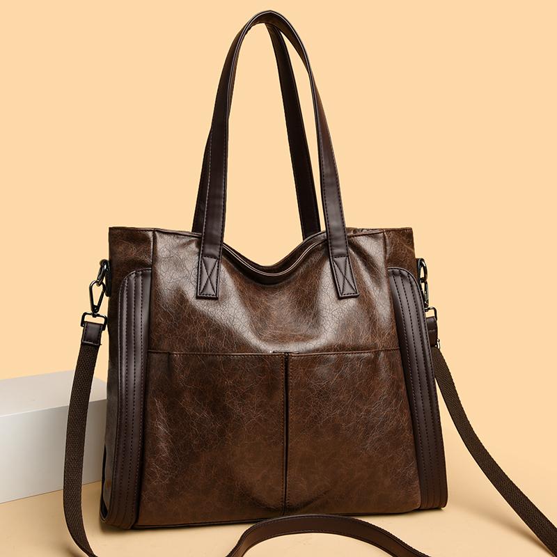 Retro Women Shoulder Bag New Large Capacity Handbags Soft Leather Crossbody Bag Ladies Bucket Bags
