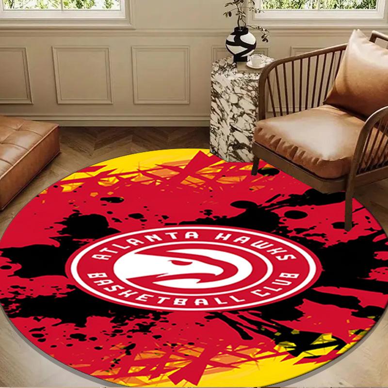 Hawks Basketball Round Rug for Livingroom,Bedroom, Palyroom, Chair Rug, Area rug, Circle Carpet, Large Size Decor Fan Christmas gift
