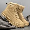 Herren Wasserdichte Leder Wander-Arbeitsstiefel Herren Sneaker Rutschfest Leicht Atmungsaktiv Rutschfeste Wüstenstiefel Schuhe für Herren