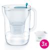 BRITA Carafe Filtrante Style Cool 2.4L Bleu Incl. 3 Cartouches MAXTRA PRO Pure Performance - Design Durable & LED Intelligente