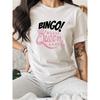 Women's BINGO Letter Print Tee Crew Neck Short Sleeve Casual Top