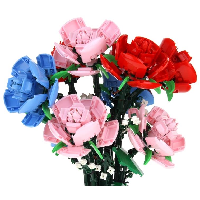 Building Blocks Flowers Bouquet of Flowers Roses in a Vase 768 Pieces