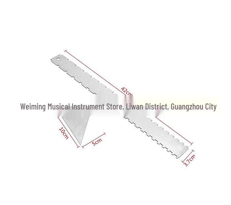 Guitar Neck Notch and Fret Height Measuring Ruler Set Single-hole Triangle Ruler + Large Blade