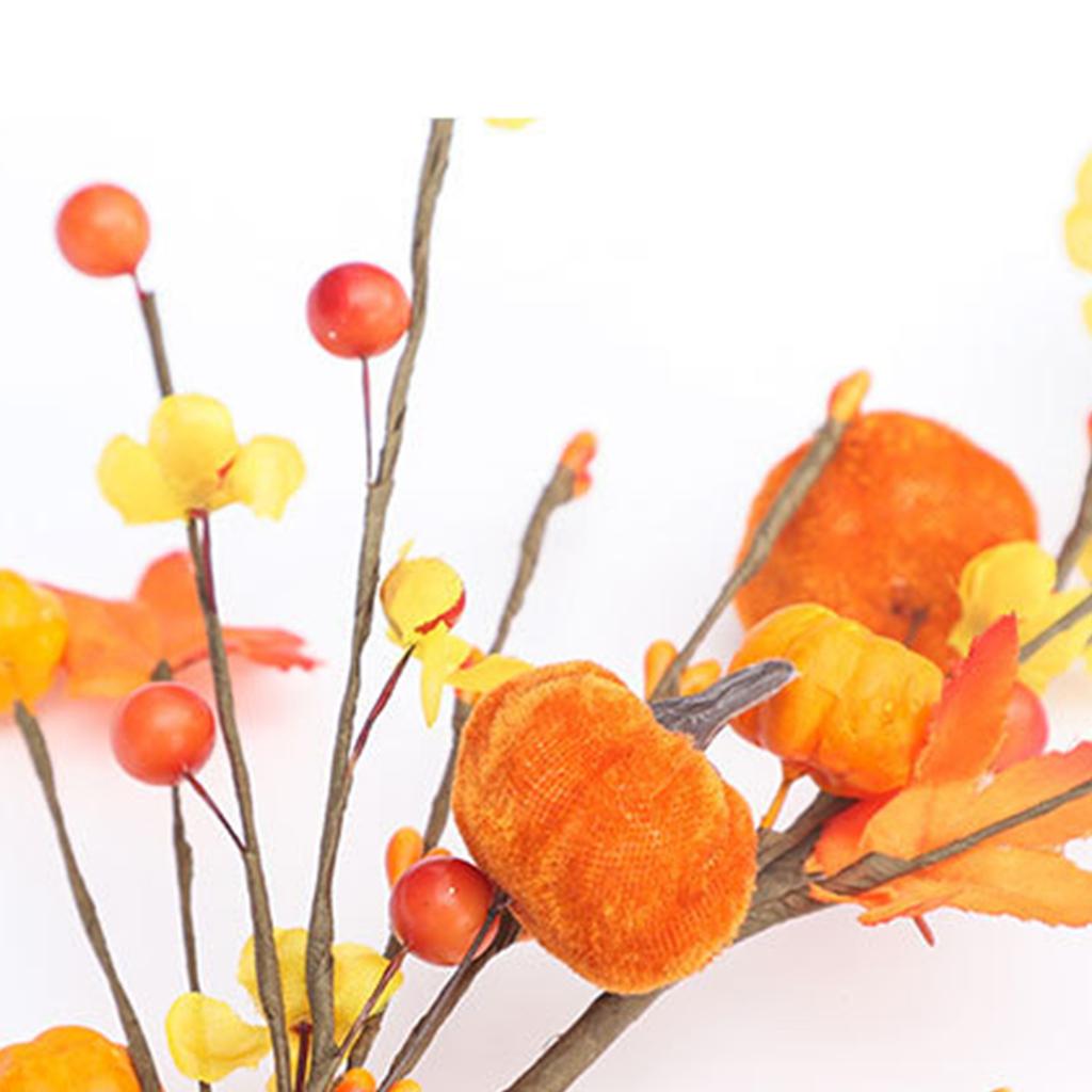 Artificial Pumpkin Maple Leaf Bouquet Thanksgiving Halloween Fall Table Centerpiece Party Decoration
