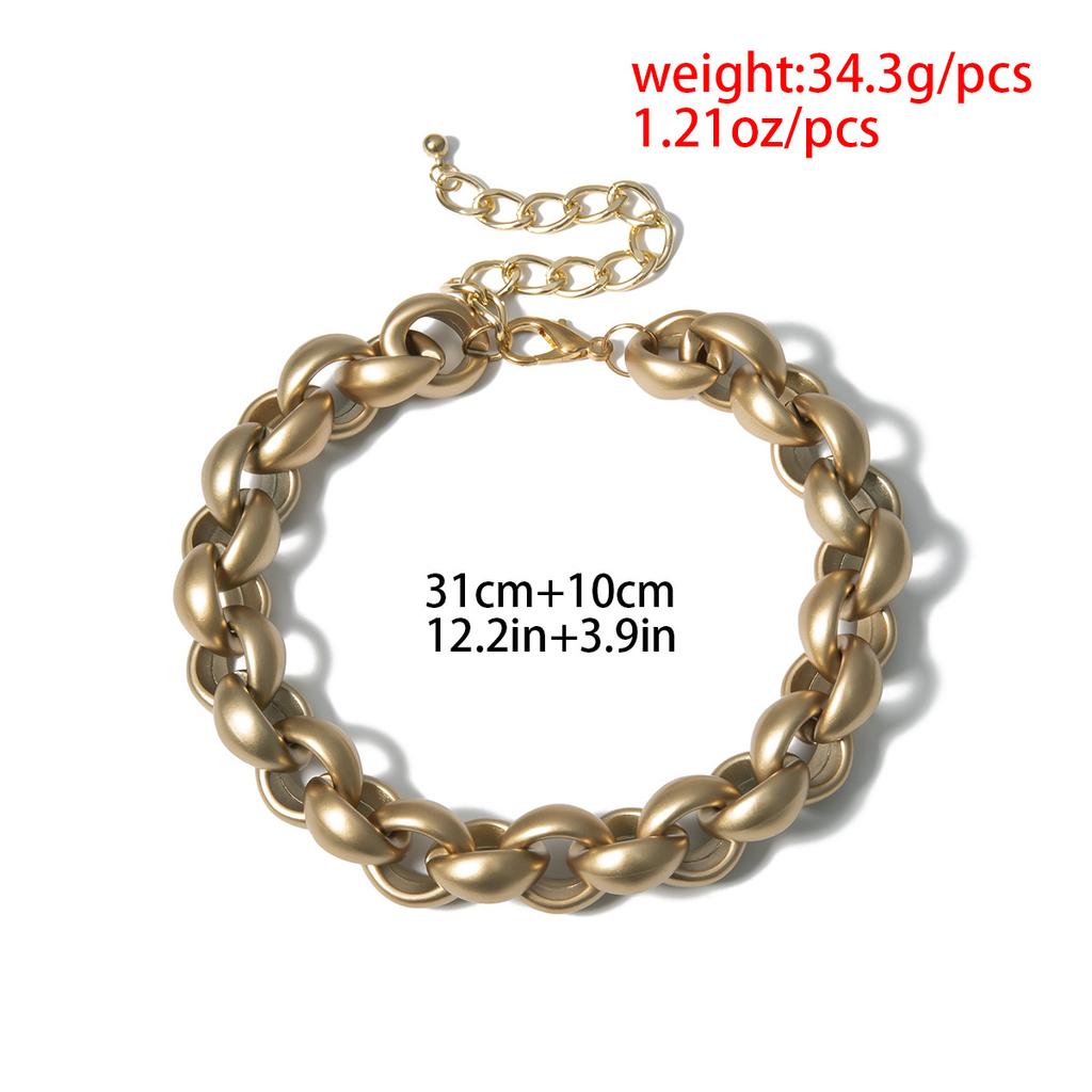 Hip Hop Thick O-shaped Buckle Necklace for Men Simple and Exaggerated Retro Clavicle Necklaces for Girls Jewelry