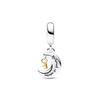 Pandora Two-color moon and key gold-plated copper silver alloy 925 silver synthetic opal synthetic cubic zirconia pendant women's silver 762985C01
