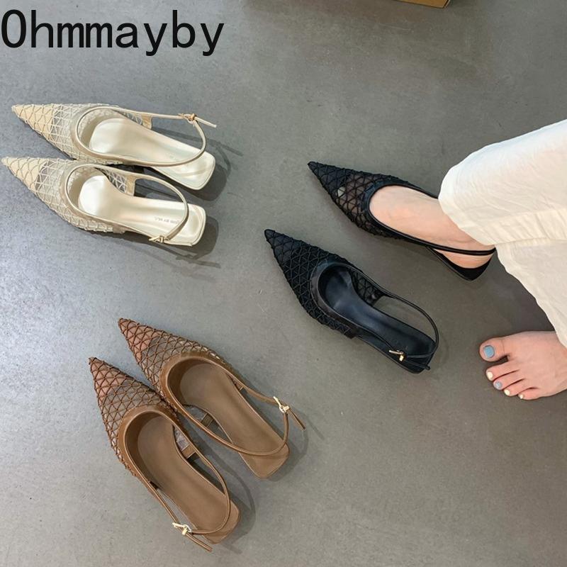 

Summer Cover Toe High Heel Sandals for Women Fashion Hollow Out Shoes Street Style Ladies Singbacks Sandalias 40 чорний