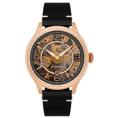 Thomas Earnshaw Baron Automatik-Herrenuhr ES-8231-03 aus echtem Leder mit skelettiertem Zifferblatt