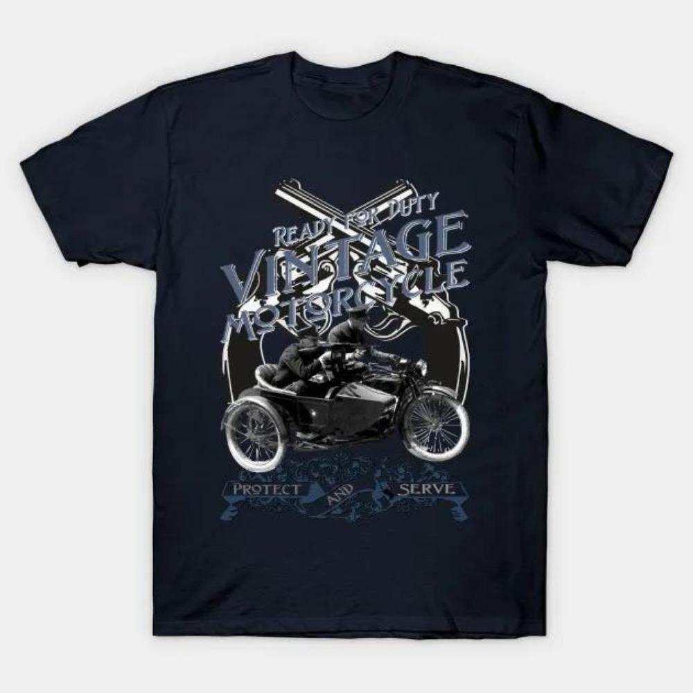 Ready for Duty - Protect & Serve. Vintage Sidecar T-Shirt 100% Cotton O-Neck Summer Short Sleeve Casual Mens T-shirt Size S-3XL