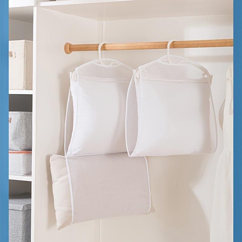 2pcs Pillow Clothes Clothes Drying Bag Hanging Drying Bag Outdoor Windproof Pillow Household Balcony Rack Pillow Drying Net