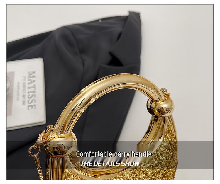 2026 Spring Women's Sparkling Underarm Crossbody Handbag - Fashionable, Simple Niche Design