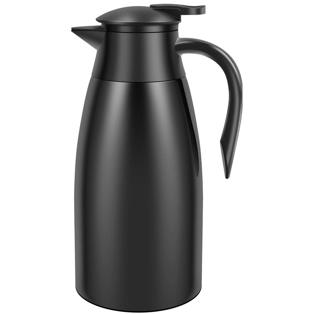 Thermal Coffee Carafe 2L Stainless Steel Vacuum Insulated Coffee Jug 20 to 24 Hours Large Capacity Thermal Water Flask for Home