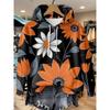 Womens Relaxed Fit Hooded Long Sleeve Sweatshirt With 3D Floral Plaid Print Breathable Comfort Casual Top