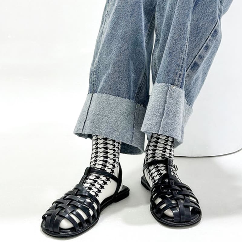 YELLOWSOCKS HOUND CHECK CREAM