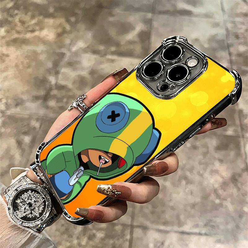 Cartoon Game Stars Soft Phone Case For iPhone 15 16 17 Air 14 Pro Max 16E Plus 13 12 Mini Plating Anti-Fall Fundas