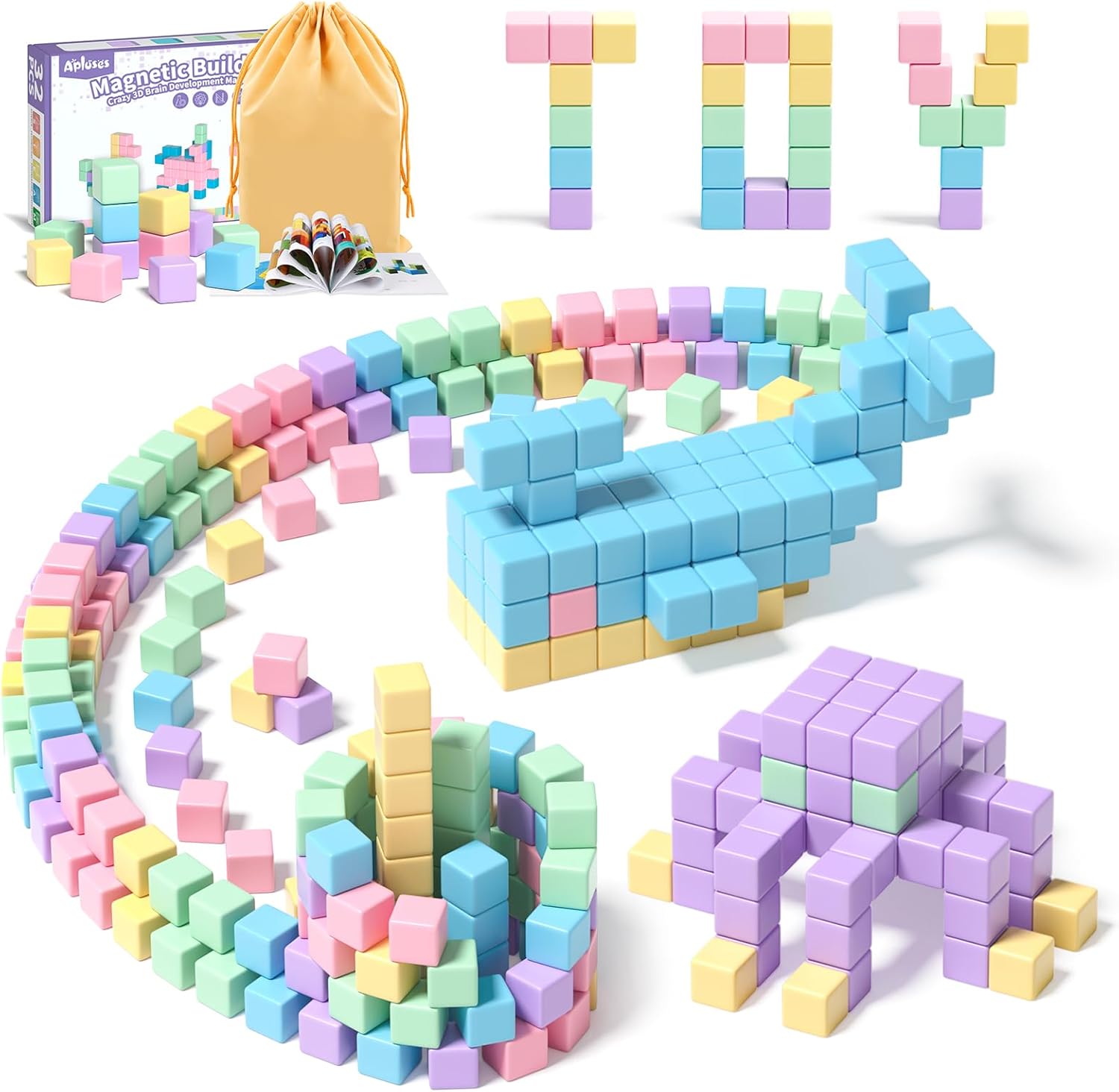 

Магнитные строительные блоки - Детская игрушка, Магнитный конструктор, Пазл, Подходит для мальчиков и девочек от 3 лет Pack of 32