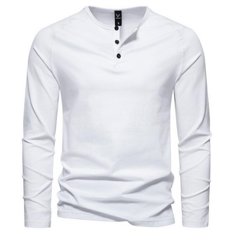 Men Solid Color Long Sleeve Casual Basic Bottoming T Shirt For Daily Wear