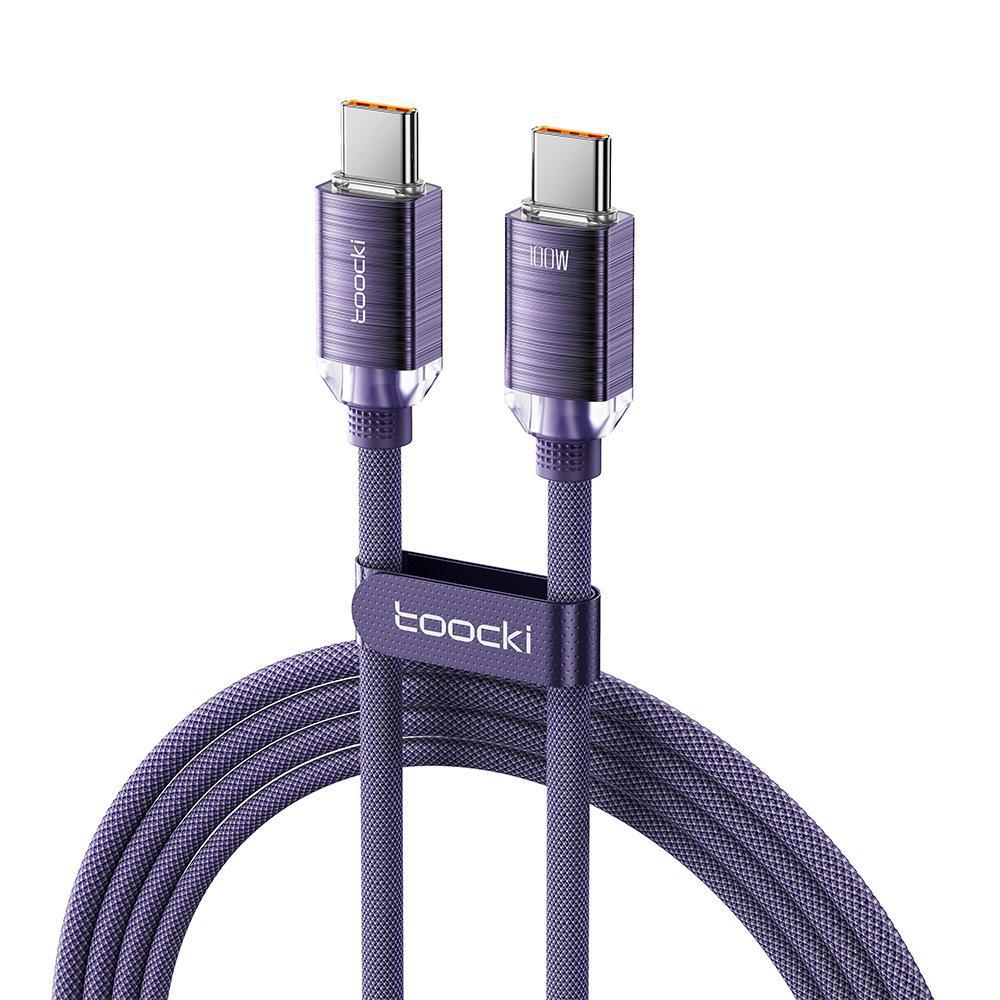 Tuqi PD100W Fast Charging Aluminum Alloy Dual Type-C Braided Data Cable for Huawei, Apple, and other 15 Mobile Phones.