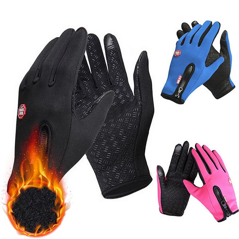 Winter Warm Gloves Touchscreen Thermal Mitten Gloves Men Women Windproof Outdoor Skiing Cycling Motorcycle Gloves With Zipper