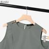 ZANZEA Women Sleeveless Vest Tops and Pants Casual Two Piece Suit Sets