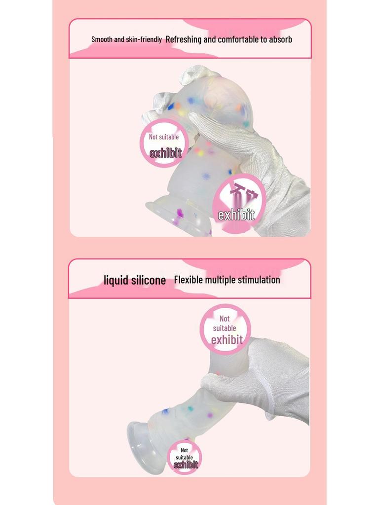 Colorful Large Silicone Jelly Dildo - Thick, Realistic Adult Toy for Women
