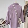 Women's Corduroy Shirt - Loose, Long Sleeve, Versatile Cardigan Jacket for Autumn 2025
