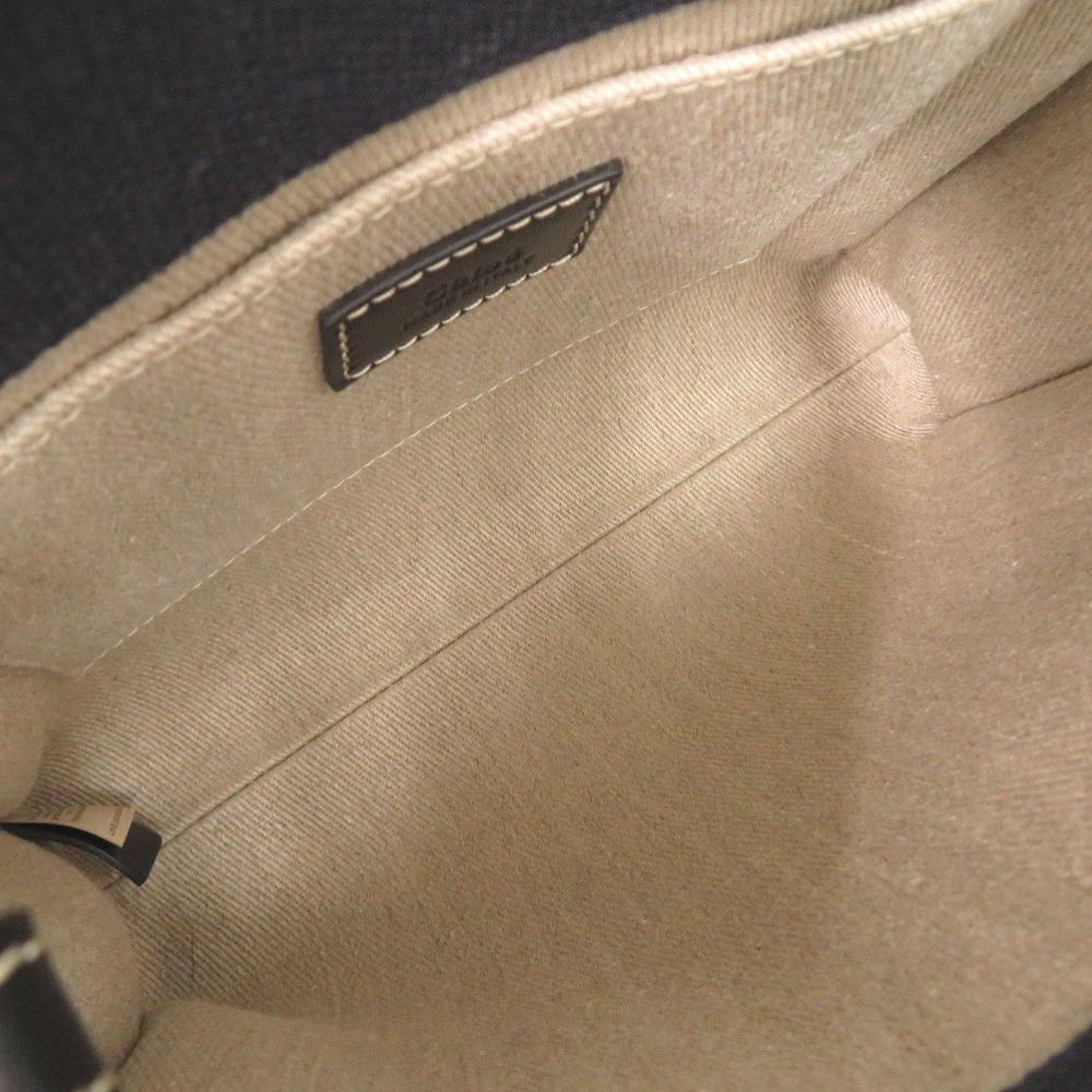 Used AUTHENTIC Chloe 2WAY Woody Small Tote Bag Hand Bag Navy/Black Leather