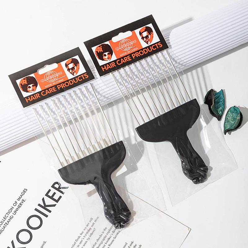 Black Metal African American Pick Comb Hair Combs Hair Comb For Hairdressing Styling Tool Salon Barber Shop Accessories