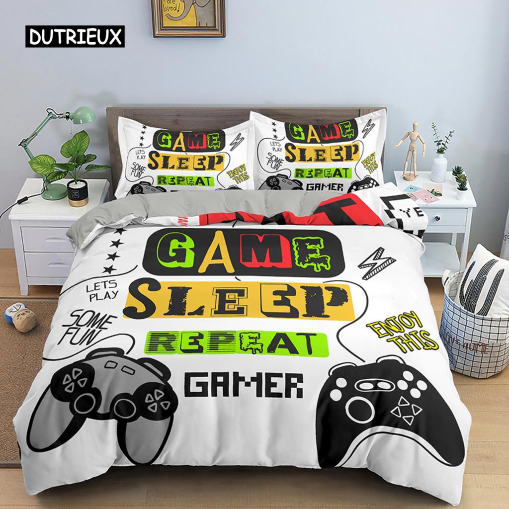

Чехол для геймпада, пододеяльник, двойной размер, игровой комплект постельного белья для детей, молодых людей, видеоигр, полиэстер, пододеяльник для подростков, игровой чехол EU single(135x200cm)