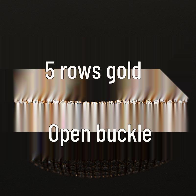 Pulseira Elegante Feminina de Três Fileiras com Strass - Joia Simples, Estilosa de Inspiração Europeia e Americana