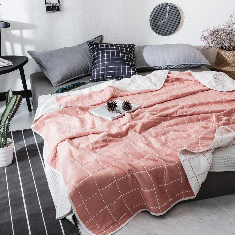 The New Cotton Six-layer Gauze Towel Quilt Is A Single Double Air Conditioning Blanket, A Cotton Sofa Towel, A Four-season Lunch Break Blanket