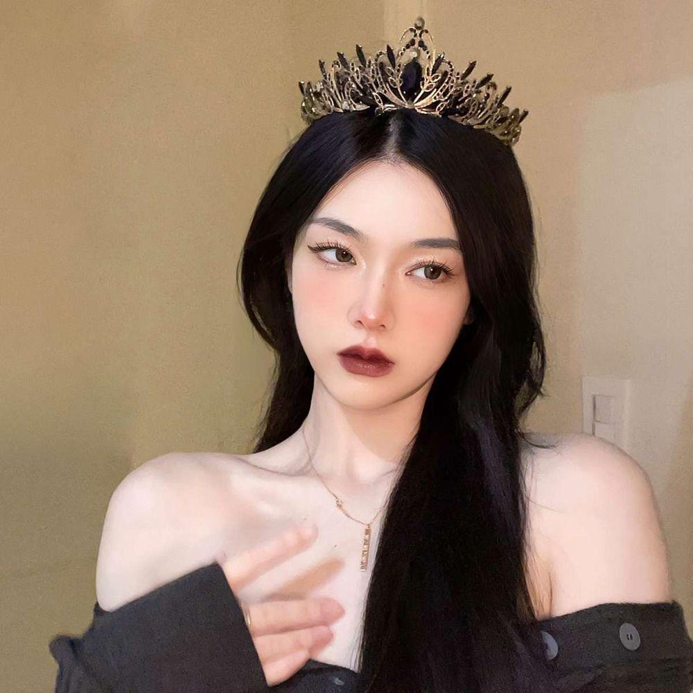 Rhinestone Queen Zinc Zinc Alloy Baroque Bride Crown Tiara Women Hair Accessories Korean Style Headband