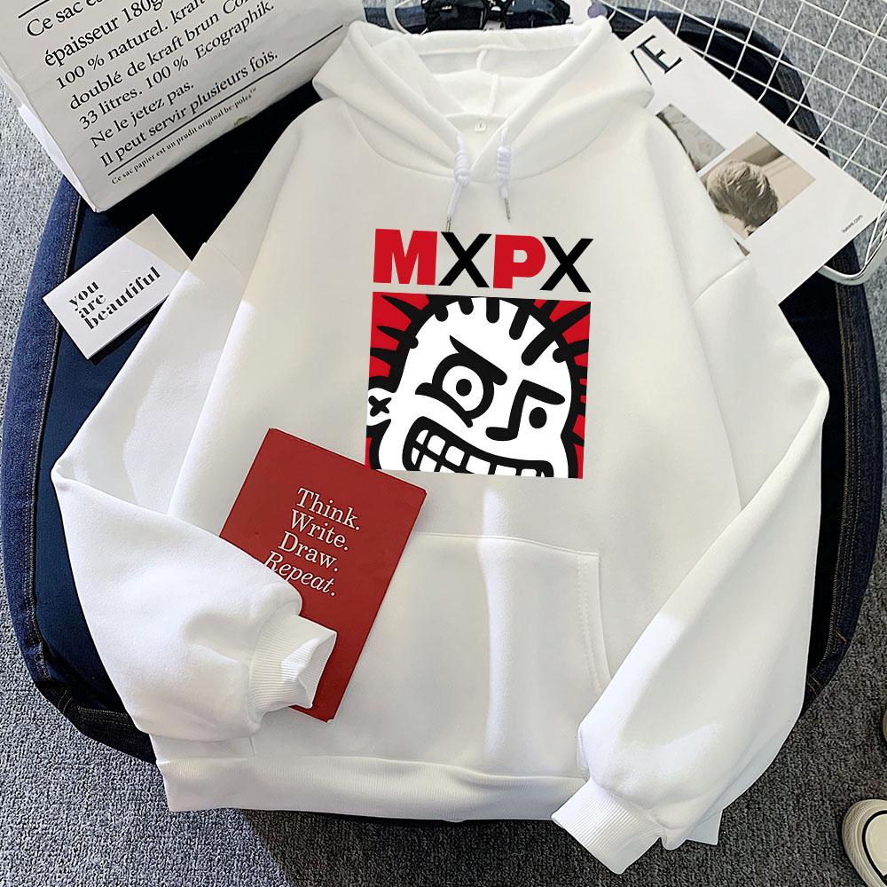 Hip Hop Streetwear Punk Band MxPx Graphic Hoodies Women Clothing Winter Fleece Long Sleeve Hooded Pullovers Gothic Rock Hoodie
