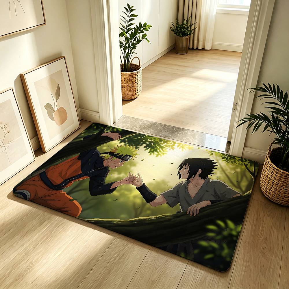 Anime N-narutoS Classic Carpet Bathroom Anti-slip Mat Door Mat Home Decoration Mat Entrance Door Mat Scratch-resistant Door Mat