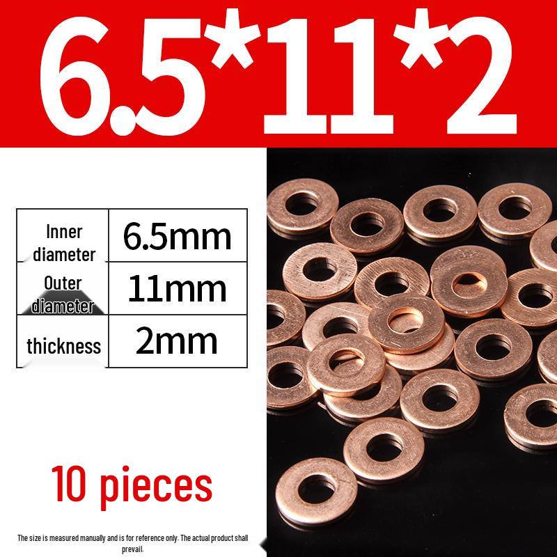 2mm Pure Red Copper Sealing Ring Marine Instrument Flat Washer