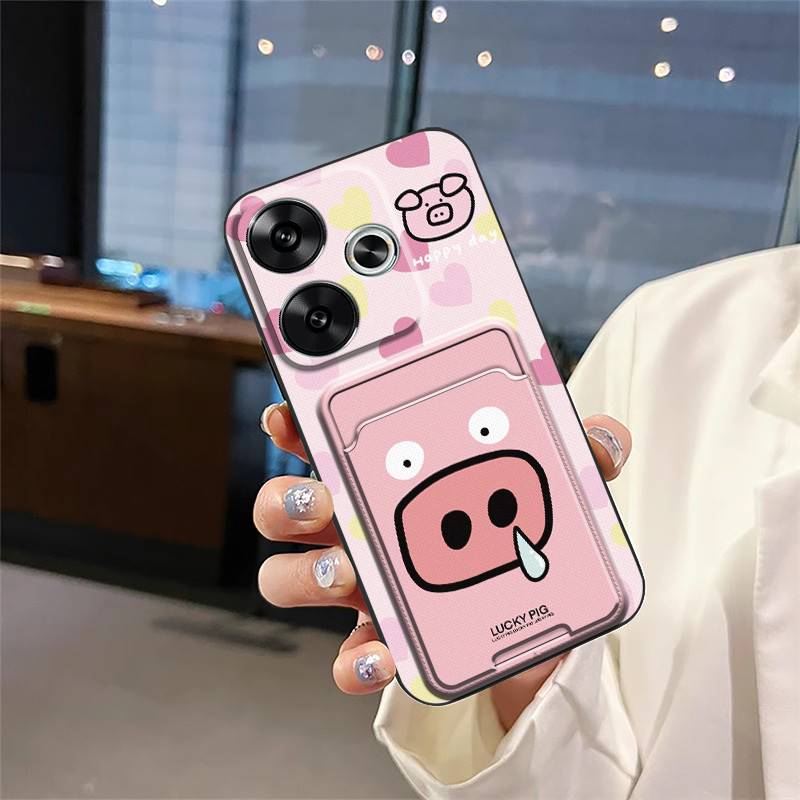 Fashion Design Cover Phone Case For Redmi Turbo3/Xiaomi Poco F6 5G Full Wrap Card Slot Cute Graffiti Protective Silicone