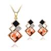 Fashionelegant jewelry suit women's classic geometric square crystal acrylic jewelry