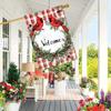 Merry Christmas Welcome Garden Flag - 1 Piece Double-Sided Polyester Cardinal & Wreath Banner for Home, Lawn & Garden Decor, No Electricity Needed