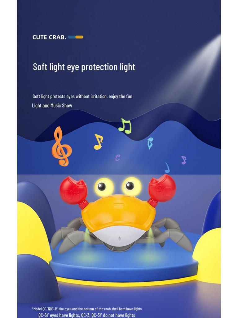 Cross-Border Children's Electric Crawling Crab Toy with Obstacle Avoidance