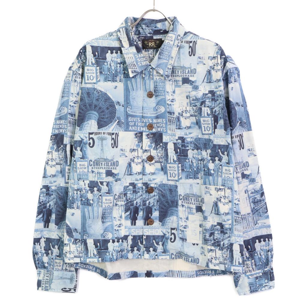 RRL AARONS CAMP SHIRTS JACKET Camp Shirt Jacket Jacket L blueUsed