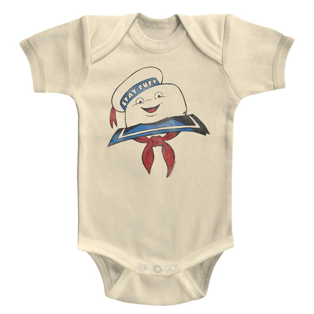 Ghostbusters Stay Puft Marshmallow Man Head Baby Body Suit Infant Romper Costume M